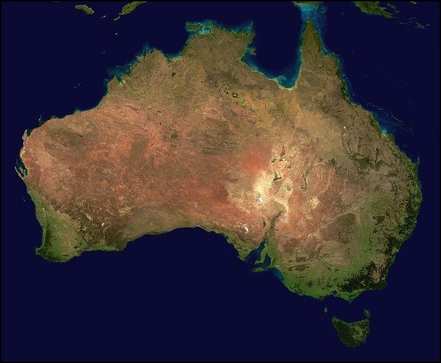 Australia continent from above