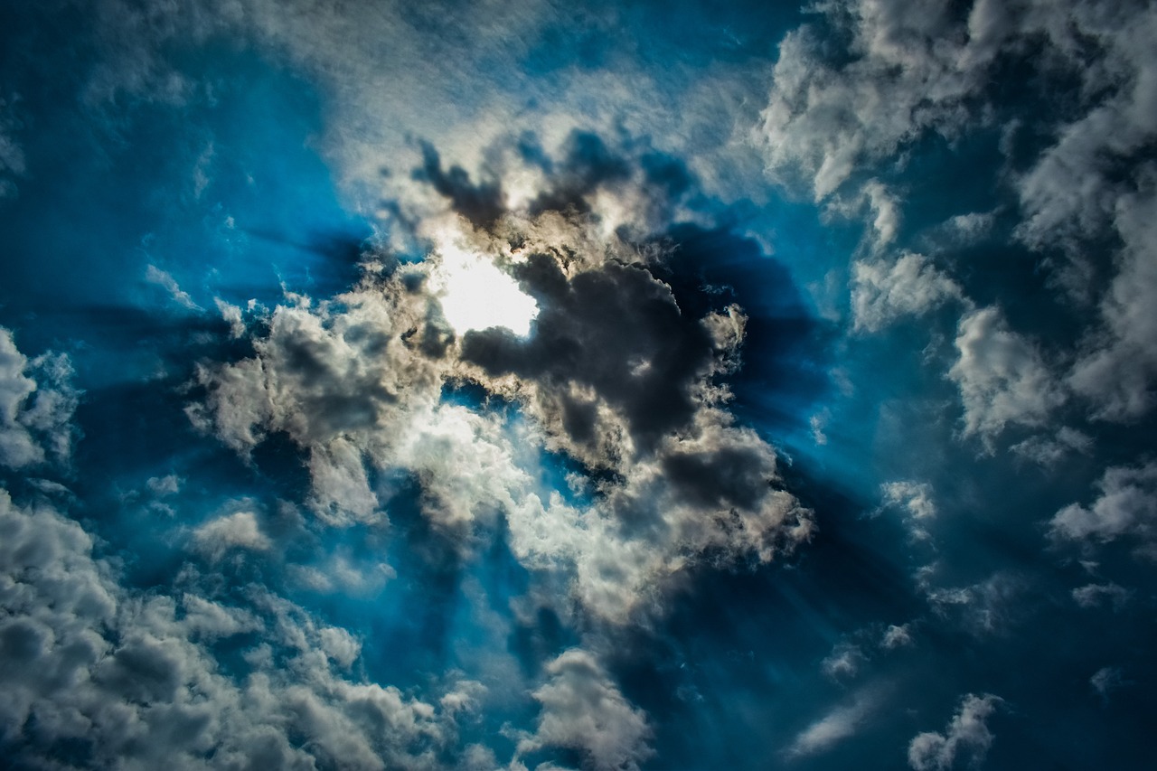 clouds with light coming through