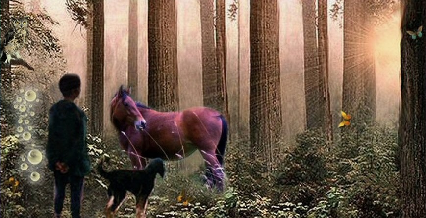 Nature spirits among trees